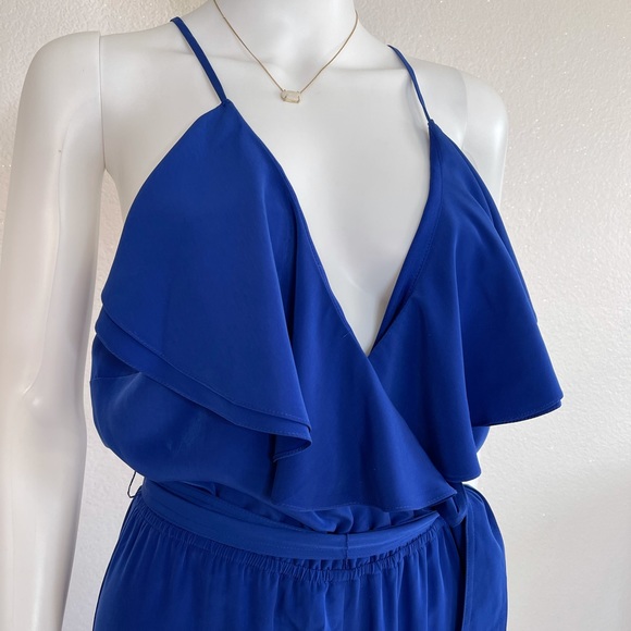 Laundry S blue jumpsuit ruffle wide leg jumpsuit - Picture 4 of 14
